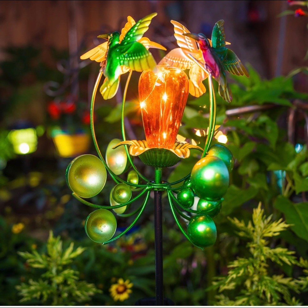 Solar Hummingbird Wind Spinner